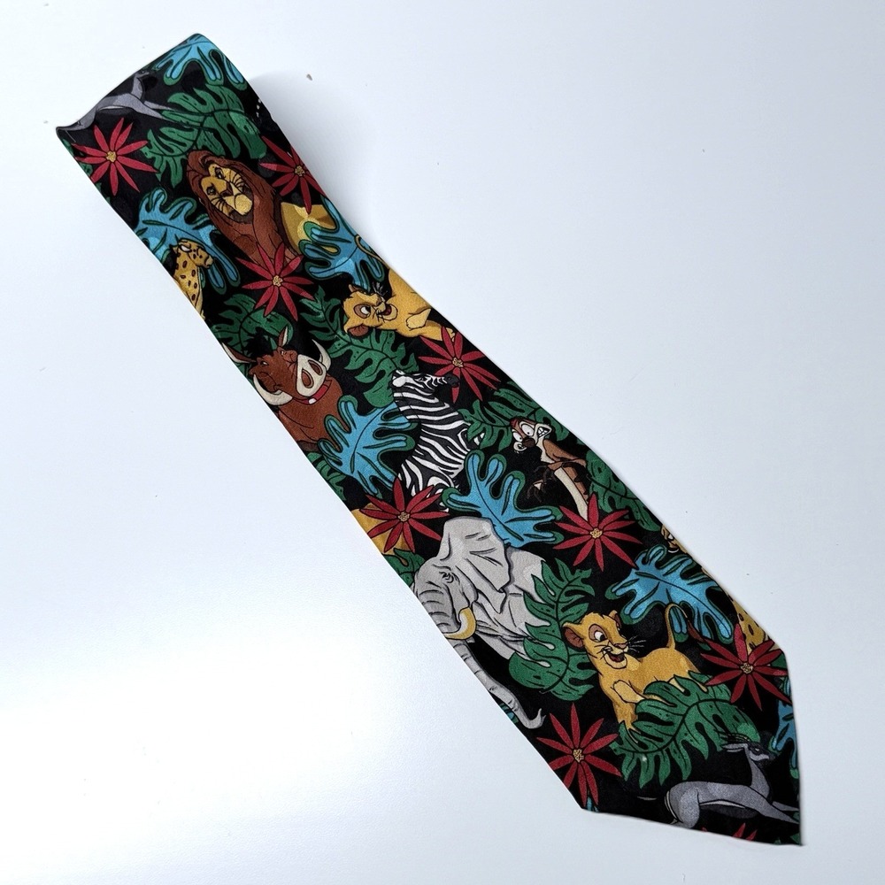 Disney Store Jungle Book Leopard Tropical Necktie Safari Collector Disney Tie